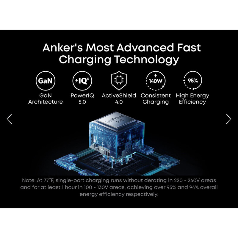 Сетевое зарядное устройство Anker GaN Prime Charger 160W, 3xUSB-C, Display Silver (A2687341)