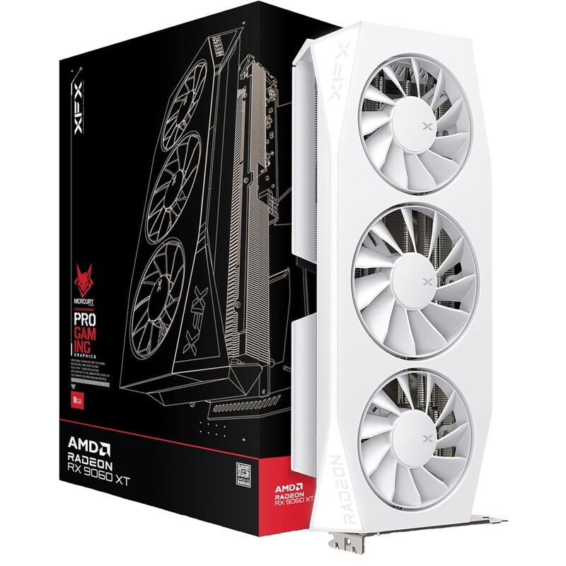 Видеокарта AMD Radeon RX 9060 XT 16GB GDDR6 Mercury OC Gaming Edition White XFX (RX-96TMERCW9)