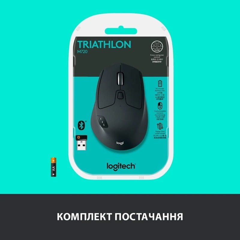 Мышь беспроводная Logitech M720 Triathlon Black (910-004791)