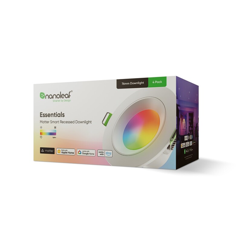Светильник потолочный Nanoleaf Essentials Matter Smart Recessed Downlight, 6 Вт, Apple HomeKit, 4 шт. (NF080D02-4W3)