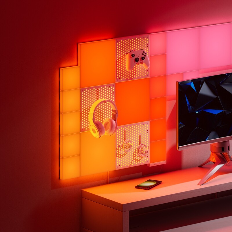 Комплект панелей Nanoleaf Blocks Squares Add-On Kit с поддержкой HomeKit и Matter, 2 шт. (N8100E00-2BS)