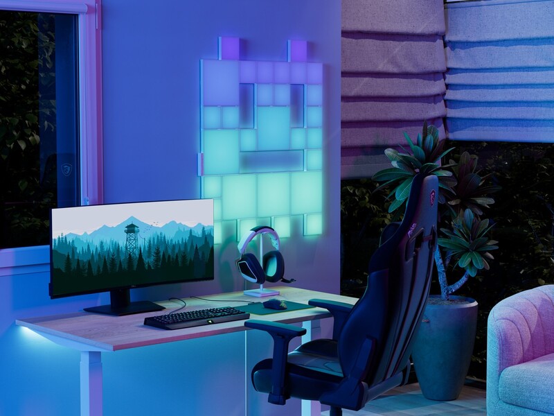 Комплект панелей Nanoleaf Blocks Small Squares Add-On Kit с поддержкой HomeKit и Matter, 4 шт. (N8100E00-4SS)