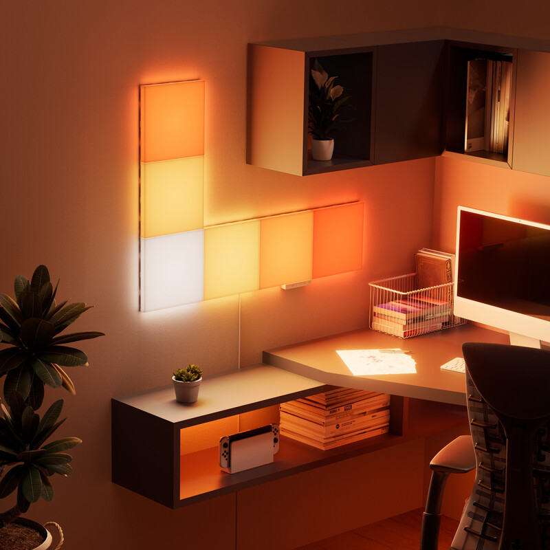 Розумні світлові панелі Nanoleaf Blocks Squares Smarter Kit з підтримкою HomeKit і Matter, 6 шт. (N8100K02-6BS)