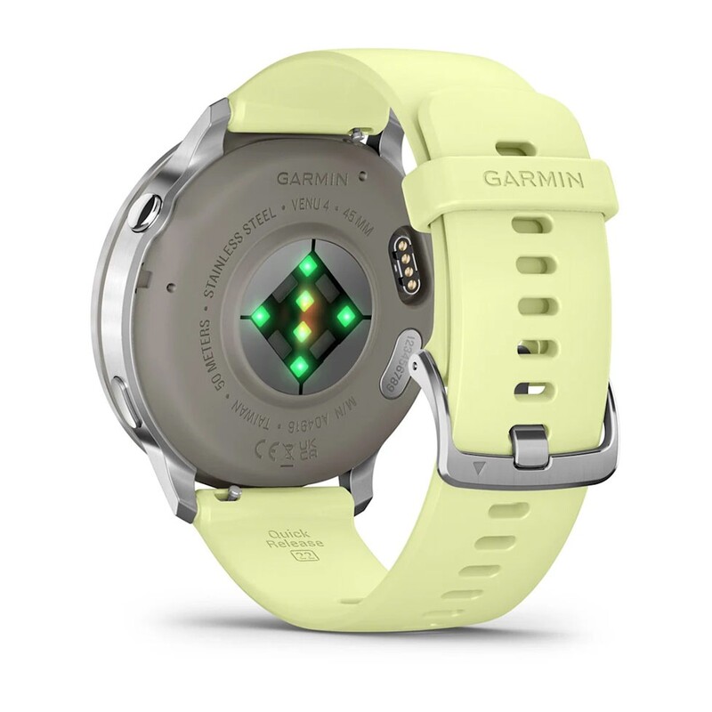 Смарт-часы Garmin Venu 4 45mm Silver Bezel with Citron Silicone Band (010-03014-02)