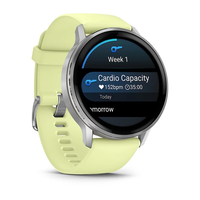 Смарт-часы Garmin Venu 4 45mm Silver Bezel with Citron Silicone Band (010-03014-02)