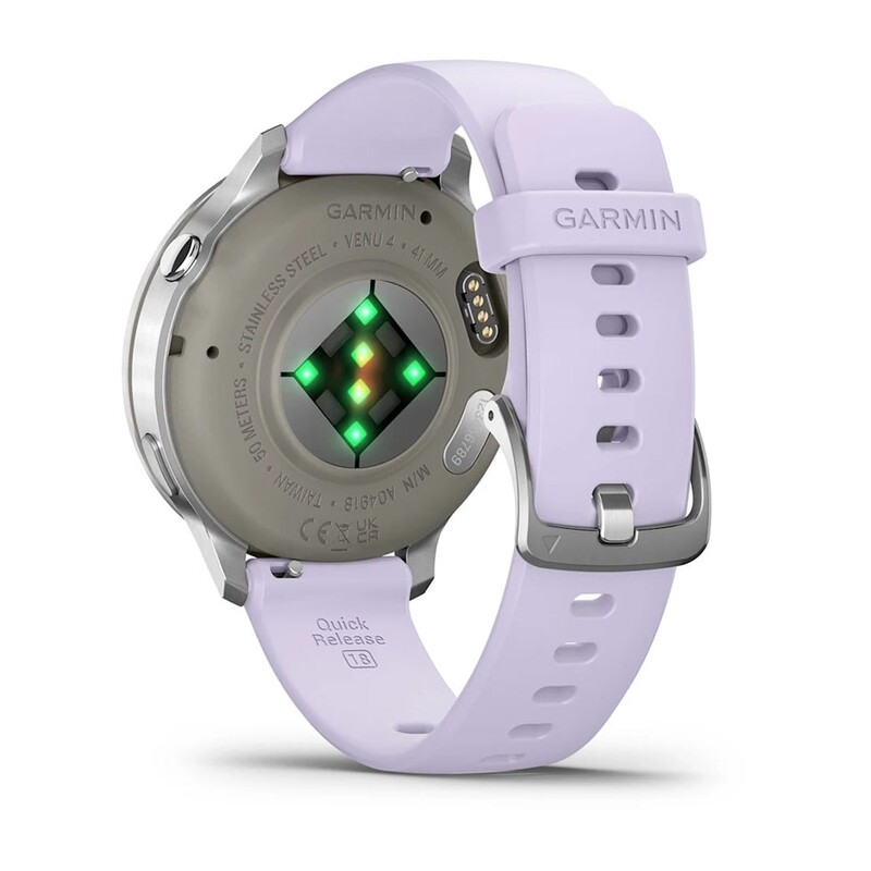 Смарт-часы Garmin Venu 4 41mm Silver Bezel with Periwinkle Silicone Band (010-03013-01)