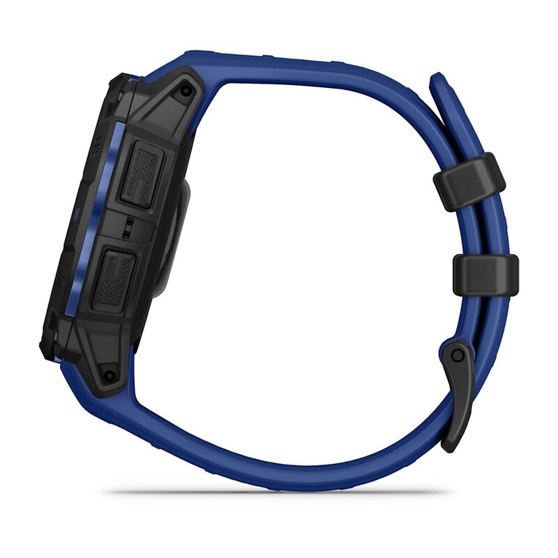 Смарт-годинник Garmin Instinct 3 45mm AMOLED Black with Bolt Blue/Black Silicone Band (010-02936-03)