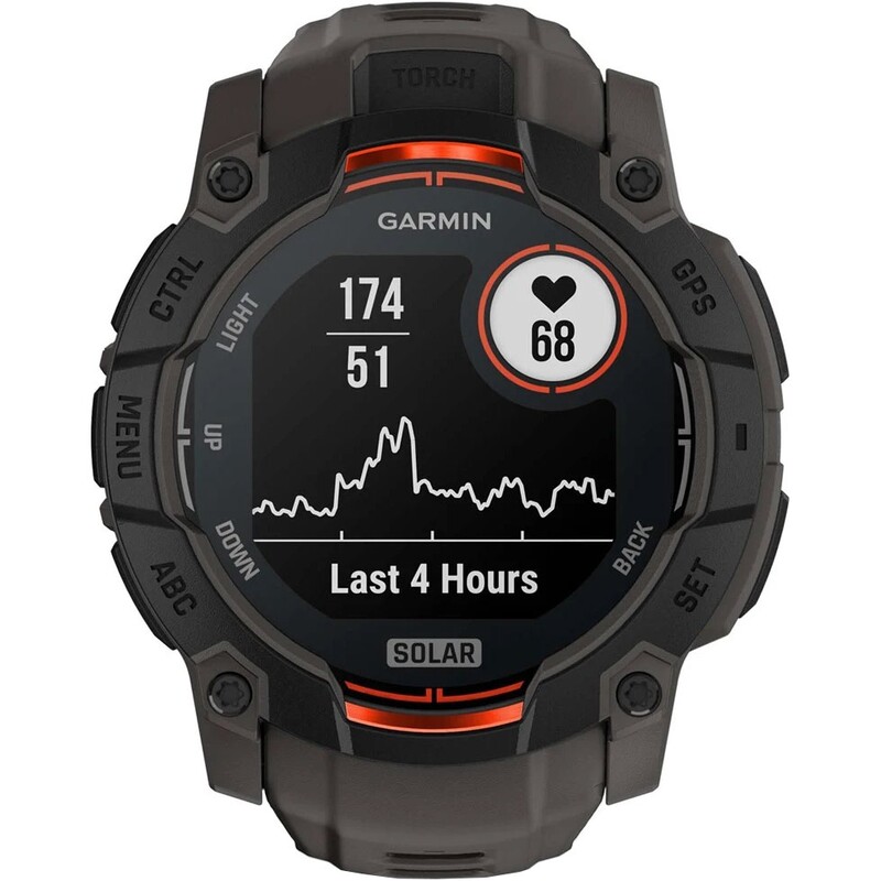Смарт-годинник Garmin Instinct 3 50mm Solar Black Bezel with Charcoal Band (010-02935-00)