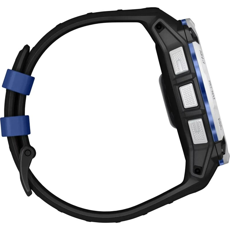 Смарт-часы Garmin Instinct 3 50mm Solar Whitestone with Black/Bolt Blue Silicone Band (010-02935-03)