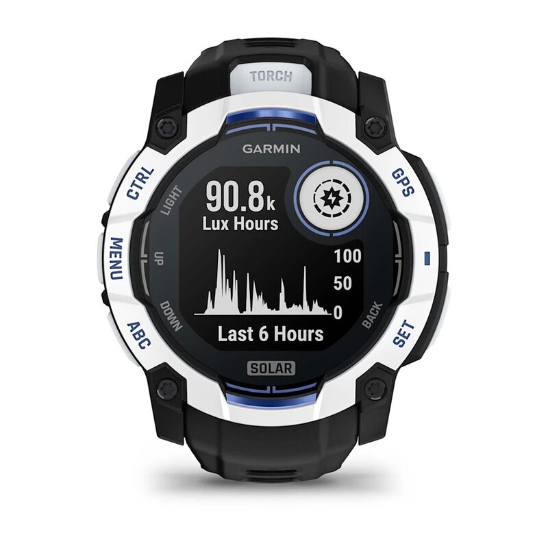 Смарт-часы Garmin Instinct 3 50mm Solar Whitestone with Black/Bolt Blue Silicone Band (010-02935-03)