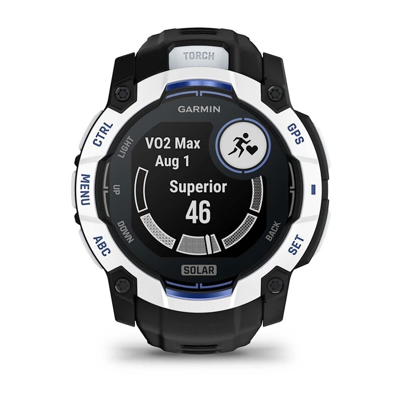 Смарт-часы Garmin Instinct 3 50mm Solar Whitestone with Black/Bolt Blue Silicone Band (010-02935-03)