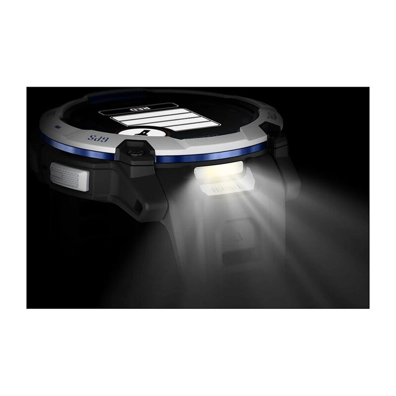 Смарт-часы Garmin Instinct 3 50mm Solar Whitestone with Black/Bolt Blue Silicone Band (010-02935-03)