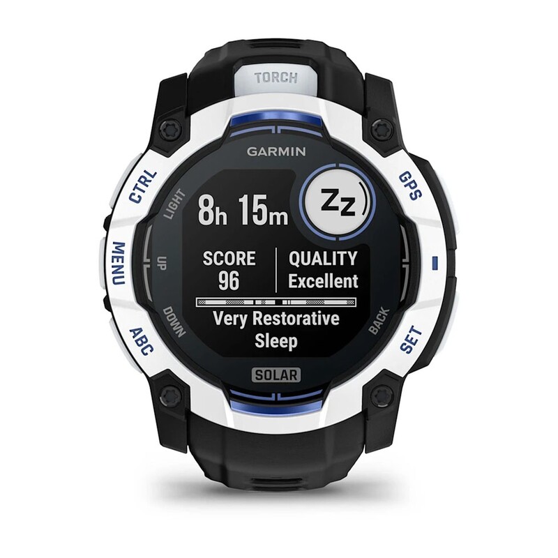 Смарт-часы Garmin Instinct 3 50mm Solar Whitestone with Black/Bolt Blue Silicone Band (010-02935-03)
