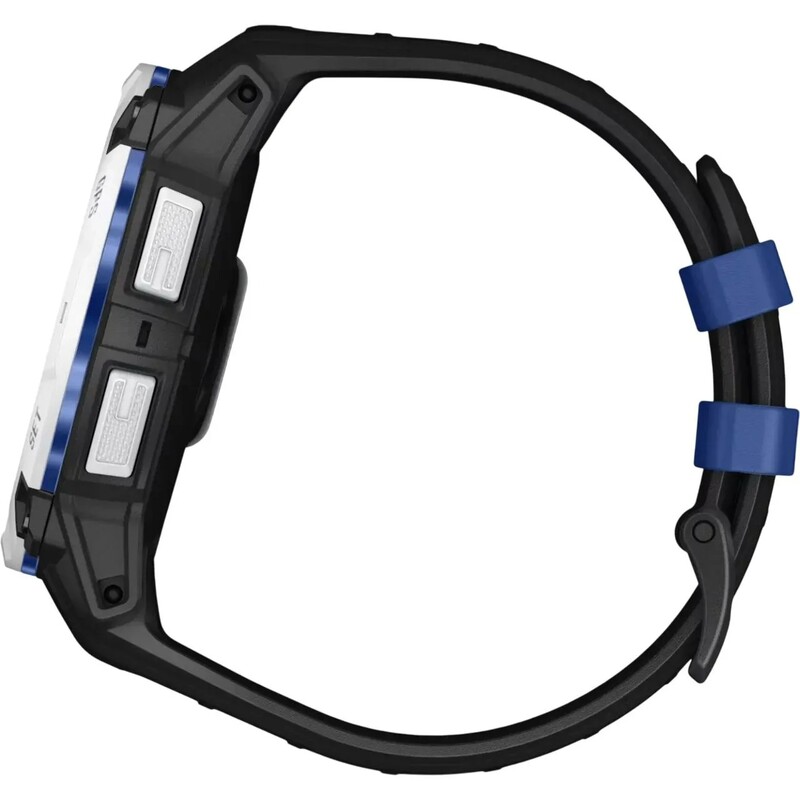 Смарт-часы Garmin Instinct 3 50mm Solar Whitestone with Black/Bolt Blue Silicone Band (010-02935-03)