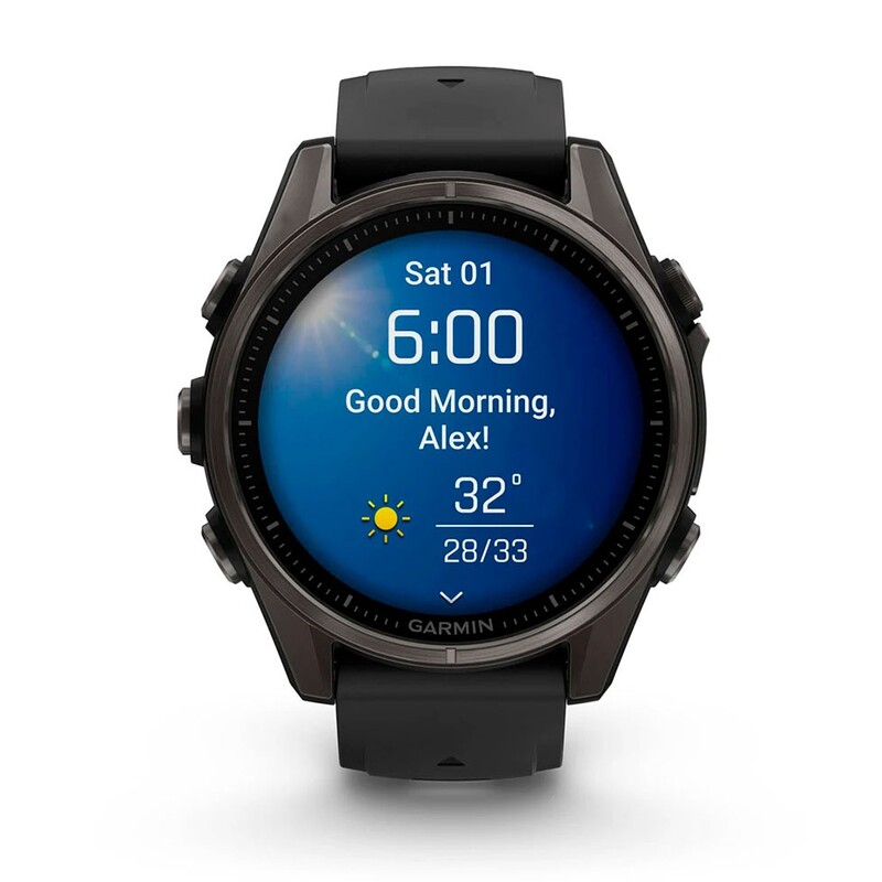 Смарт-годинник Garmin Fenix 8 43mm AMOLED Sapphire Carbon Gray Titanium with Pebble Gray Silicone Band (010-02903-21)