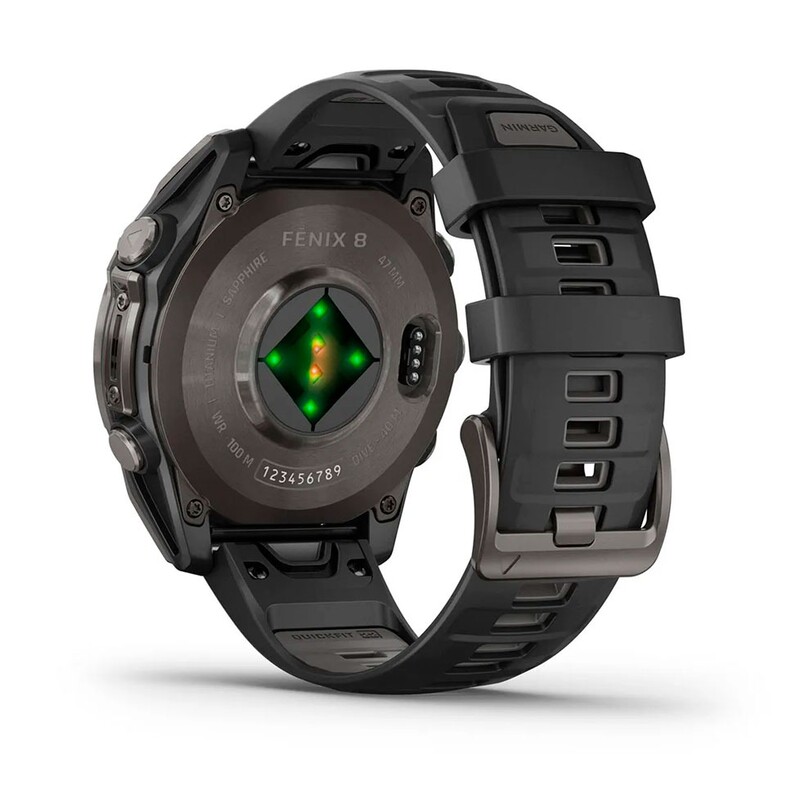Смарт-годинник Garmin Fenix 8 47mm AMOLED Sapphire Carbon Gray Titanium with Pebble Gray Silicone Band (010-02904-21)