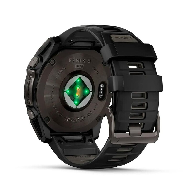 Смарт-годинник Garmin Fenix 8 51mm Solar Sapphire Carbon Gray Titanium with Pebble Gray Silicone Band (010-02907-11)