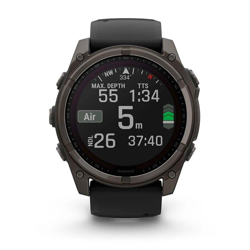 Смарт-годинник Garmin Fenix 8 51mm Solar Sapphire Carbon Gray Titanium with Pebble Gray Silicone Band (010-02907-11)