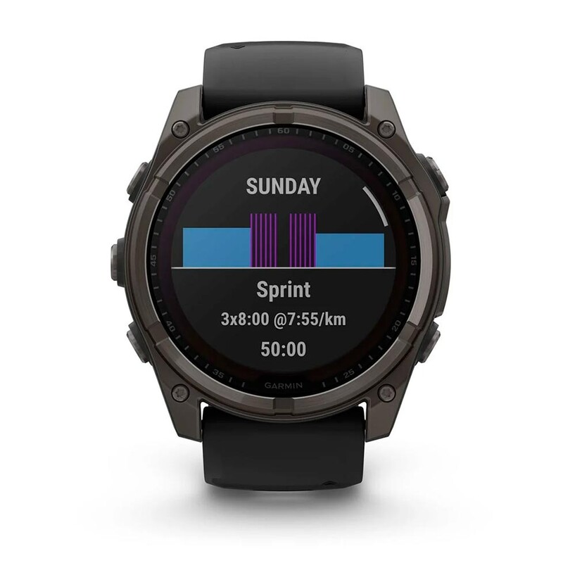Смарт-годинник Garmin Fenix 8 51mm Solar Sapphire Carbon Gray Titanium with Pebble Gray Silicone Band (010-02907-11)