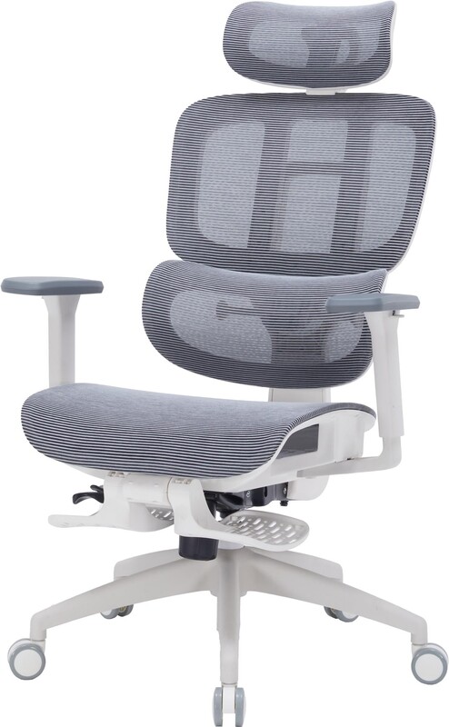 Крісло офісне Officepro Skyline Footrest White/Dark Gray (OC750-W-DG-DG)