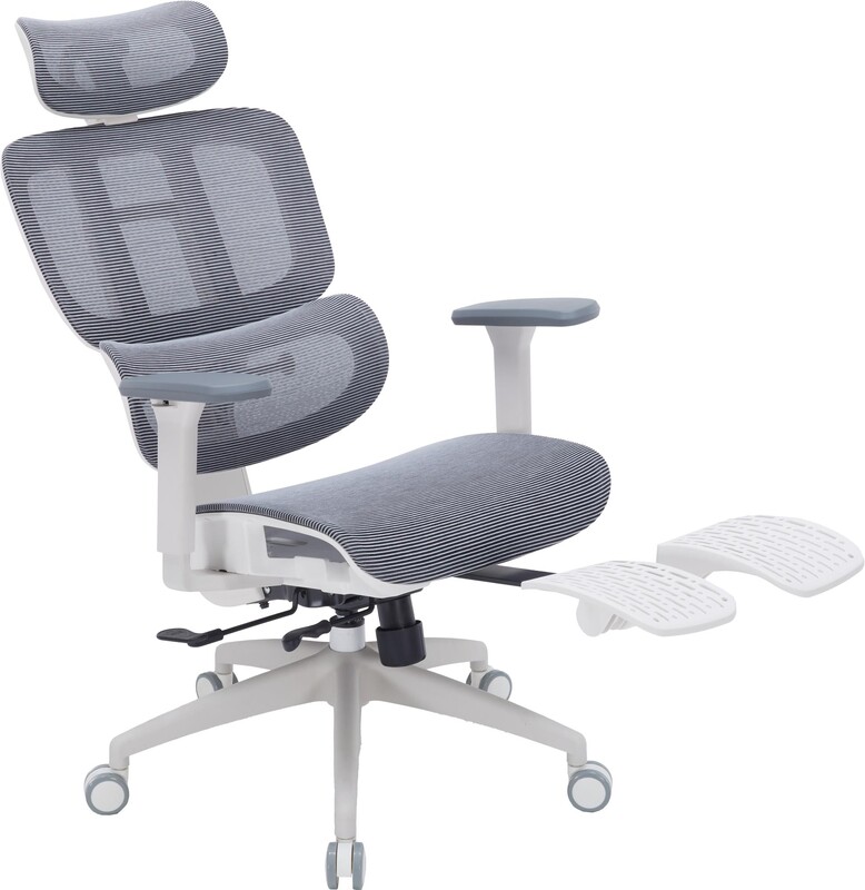 Крісло офісне Officepro Skyline Footrest White/Dark Gray (OC750-W-DG-DG)