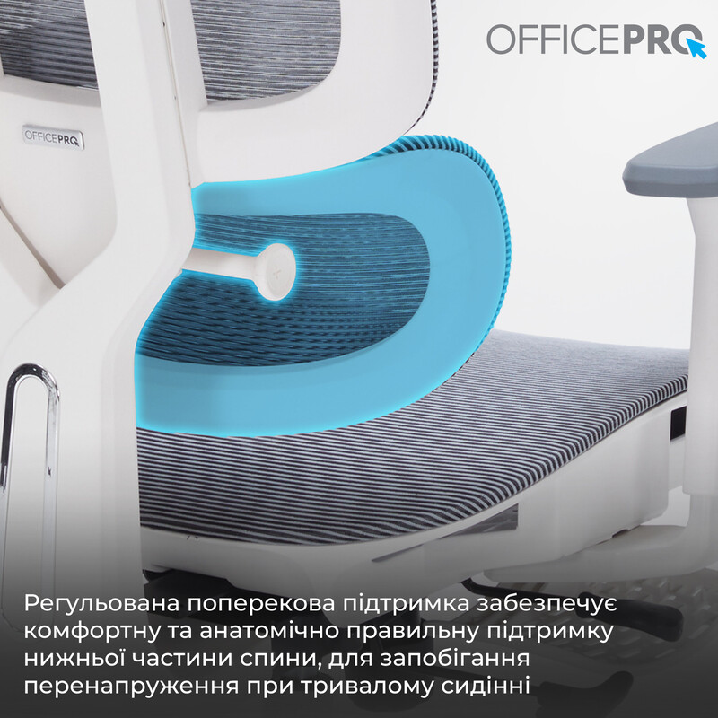 Крісло офісне Officepro Skyline Footrest White/Dark Gray (OC750-W-DG-DG)