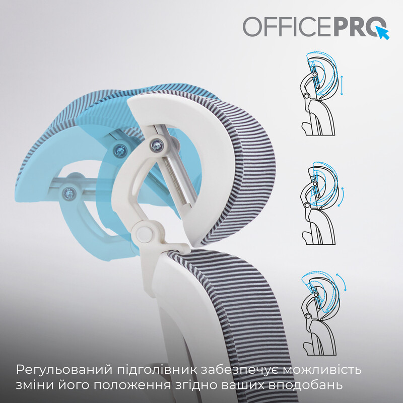 Крісло офісне Officepro Skyline Footrest White/Dark Gray (OC750-W-DG-DG)