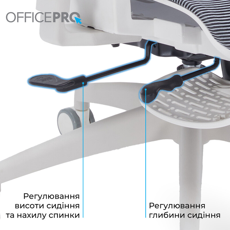 Крісло офісне Officepro Skyline Footrest White/Dark Gray (OC750-W-DG-DG)
