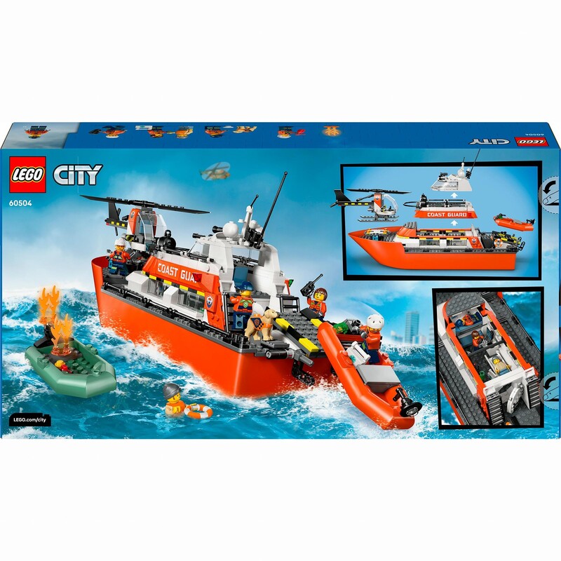 Конструктор LEGO City Спасательный катер и вертолет береговой охраны (60504)