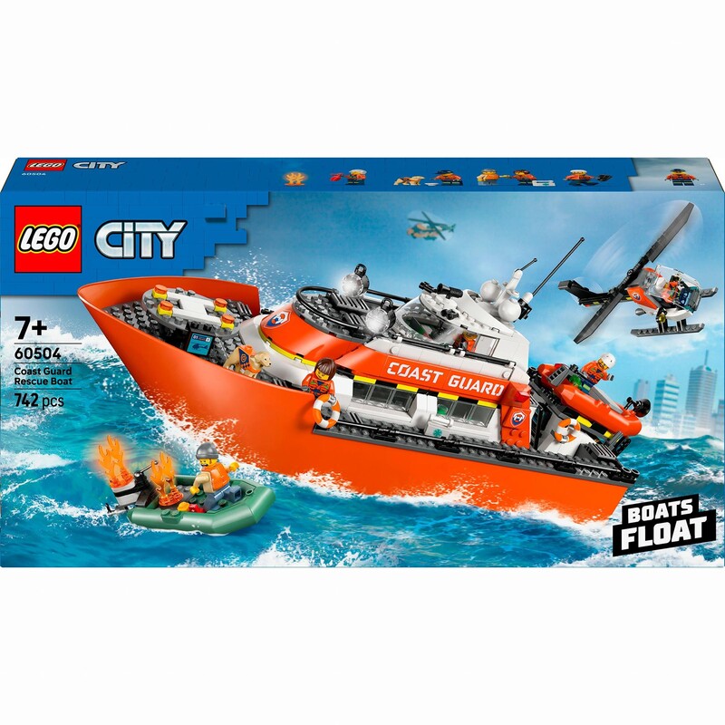 Конструктор LEGO City Спасательный катер и вертолет береговой охраны (60504)