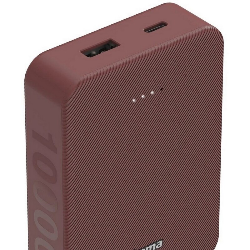 Универсальная мобильная батарея Hama 10000mAh 15W Red (00201714)
