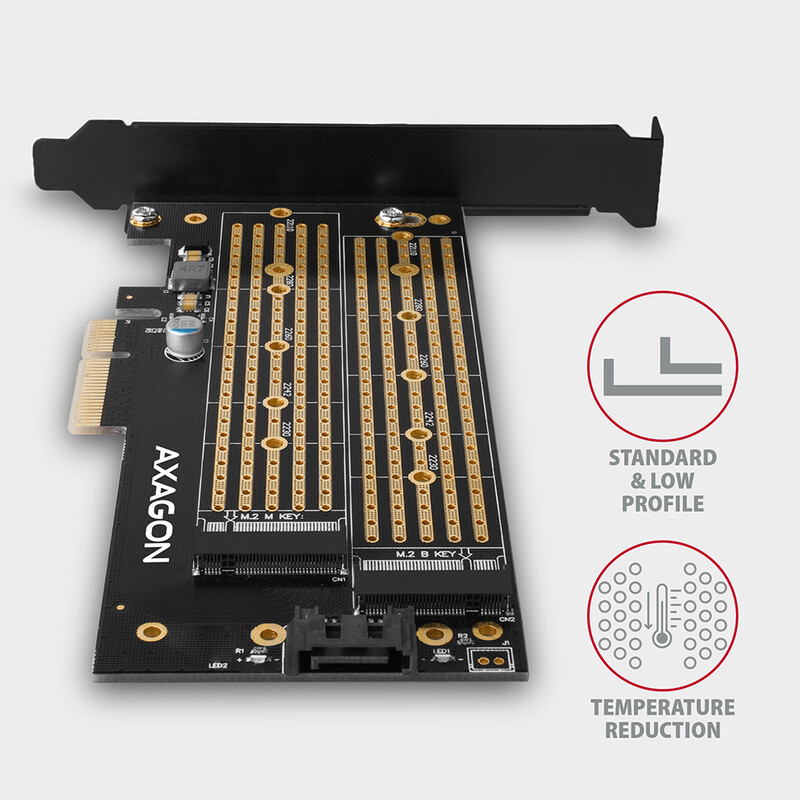 Контролер для SSD-накопителей AXAGON PCIe to NVMe M.2 (PCEM2-D)