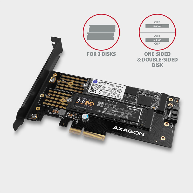 Контролер для SSD-накопителей AXAGON PCIe to NVMe M.2 (PCEM2-D)