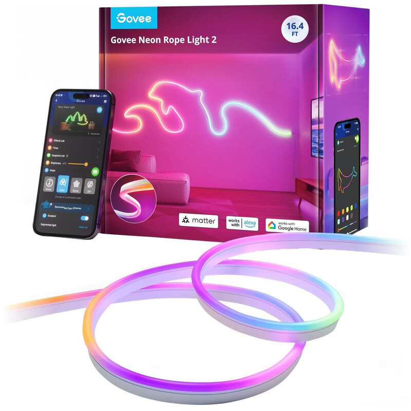 Светодиодная лента умная Govee H61D3 Neon Rope Light 2, 5 м, White (H61D5301)