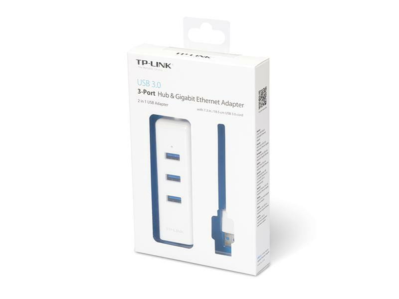 Сетевой адаптер TP-Link UE330  (USB 3.0, 10/100/1000Mbps, 3xUSB 3.0 HUB)