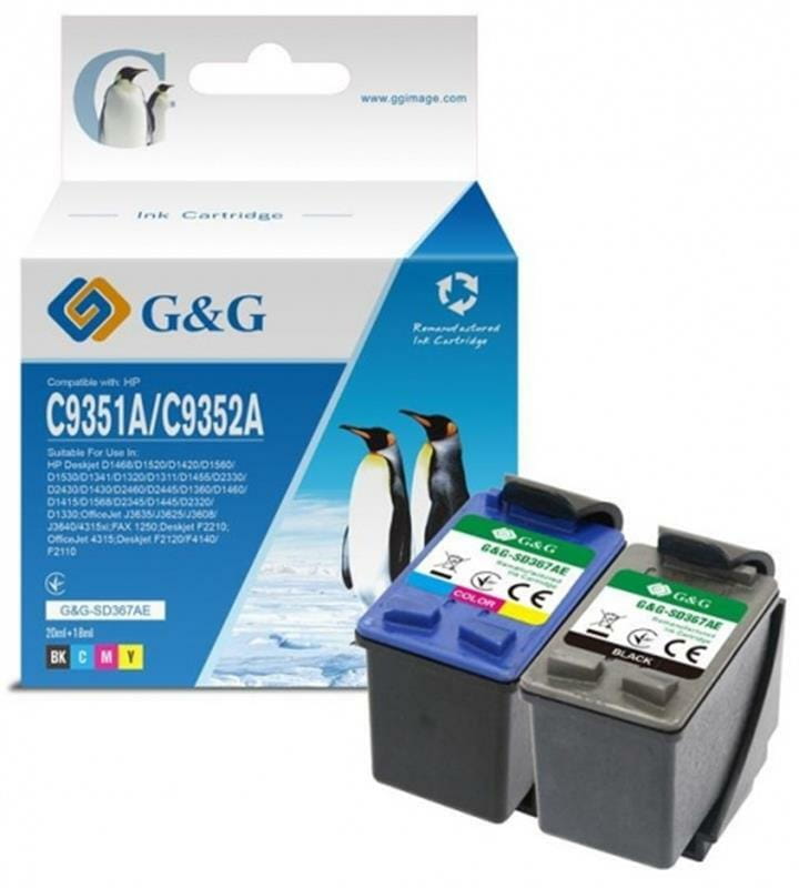 Картридж G&G (G&G-SD367AE) HP №21/22 DJ 3920/PSC1410 (SD367AE) MultiPack (C/M/Y/Bk)