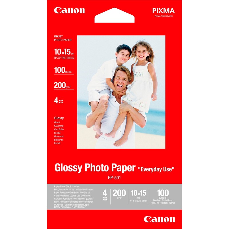 Фотобумага Canon (GP-501) Photo Paper Glossy глянцевая 170г/м2 10х15см 100л (0775B003/0775B005x10)