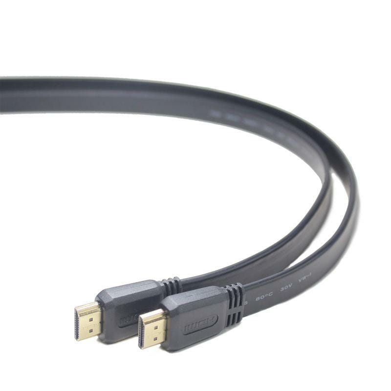 Кабель Cablexpert (CC-HDMI4F-1M) HDMI to HDMI v.2.0, вилка/вилка 1 м черный, плоский, polibag