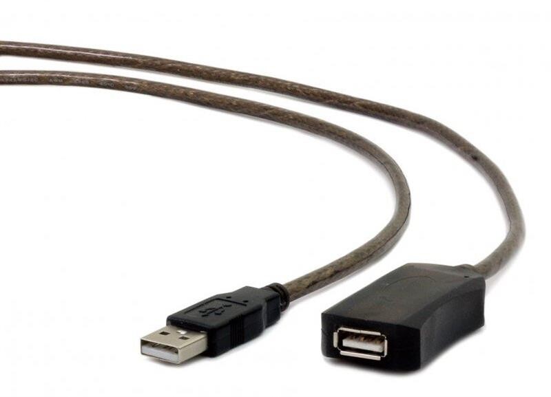 Кабель Cablexpert USB - USB V 2.0 (F/M), активний подовжувач, 5 м, чорний (UAE-01-5M)