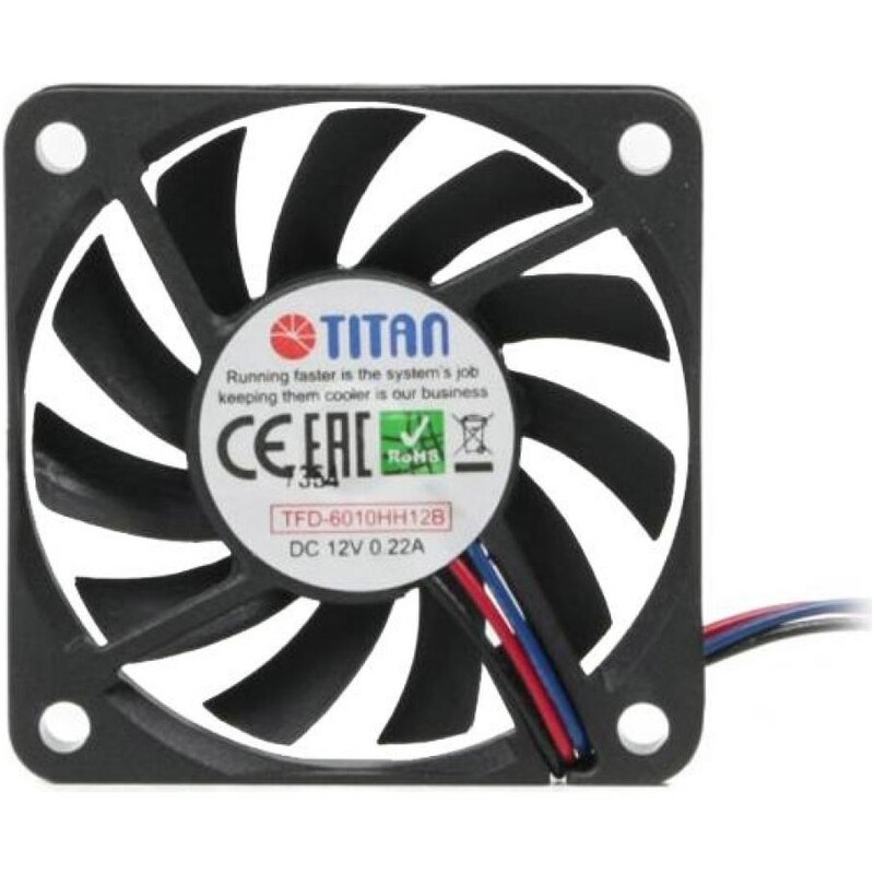 Вентилятор Titan TFD-6010HH12B, 60x60x10мм, 3-pin, чорний