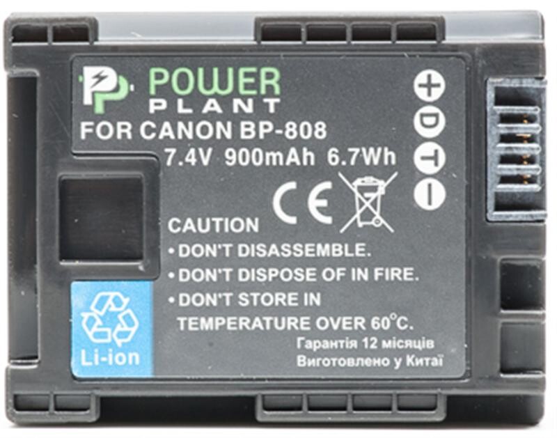 Акумулятор PowerPlant Canon BP-808 Chip 900mAh (DV00DV1260)