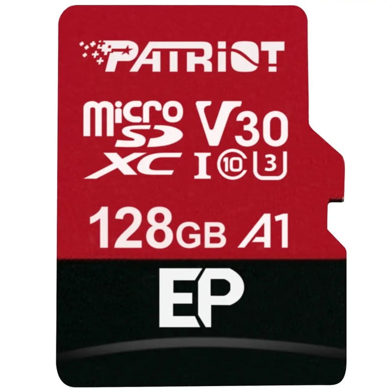 Карта пам`ятi MicroSDXC 128GB UHS-I/U3 Class 10 Patriot EP A1 R90/W80MB/s + SD-adapter (PEF128GEP31MCX)