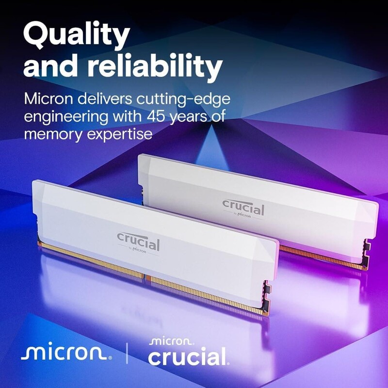 Модуль памяти DDR5 2x32GB/6400 Crucial Pro Overclocking White (CP2K32G64C40U5W)