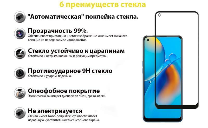 Защитное стекло BeCover для Oppo A74 4G Black (706656)