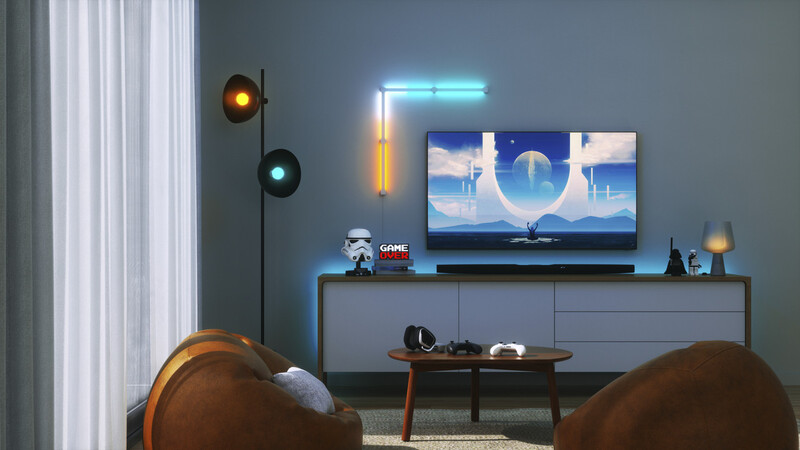 Розумна система освітлення Nanoleaf Lines 90 Degrees Starter Kit Apple HomeKit, 4 шт. (NL59K02-4SN00)