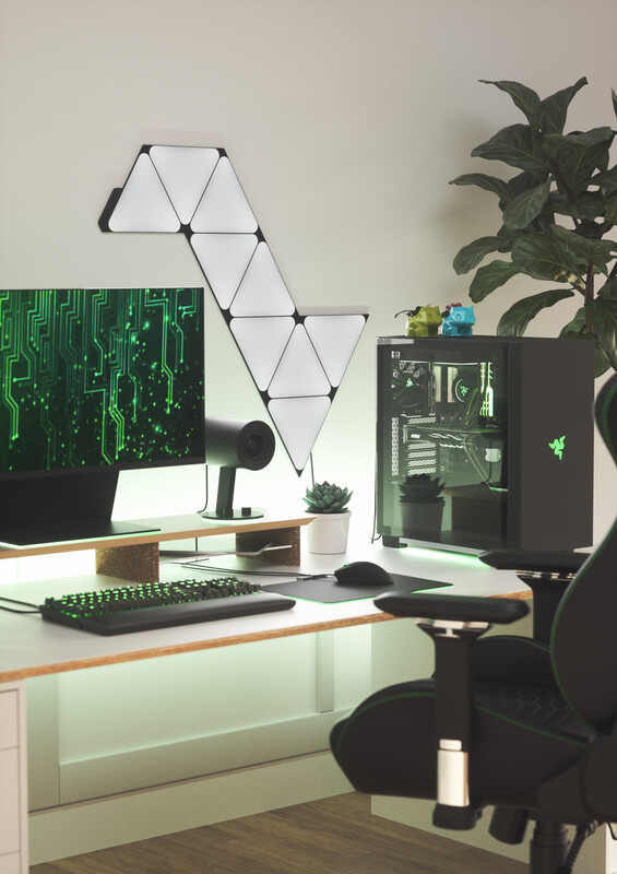 Умная система освещения Nanoleaf Shapes Ultra Black Triangles Starter Kit, Apple HomeKit, 9 шт. (NL47-0102TW-9PK)