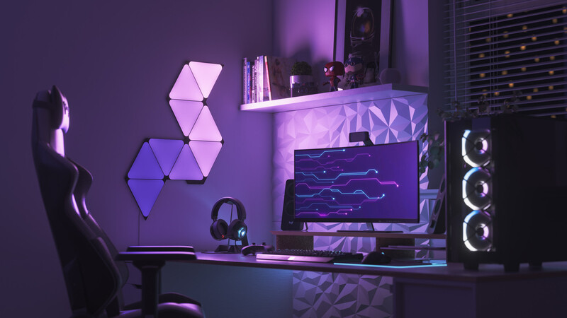 Умная система освещения Nanoleaf Shapes Ultra Black Triangles Starter Kit, Apple HomeKit, 9 шт. (NL47-0102TW-9PK)