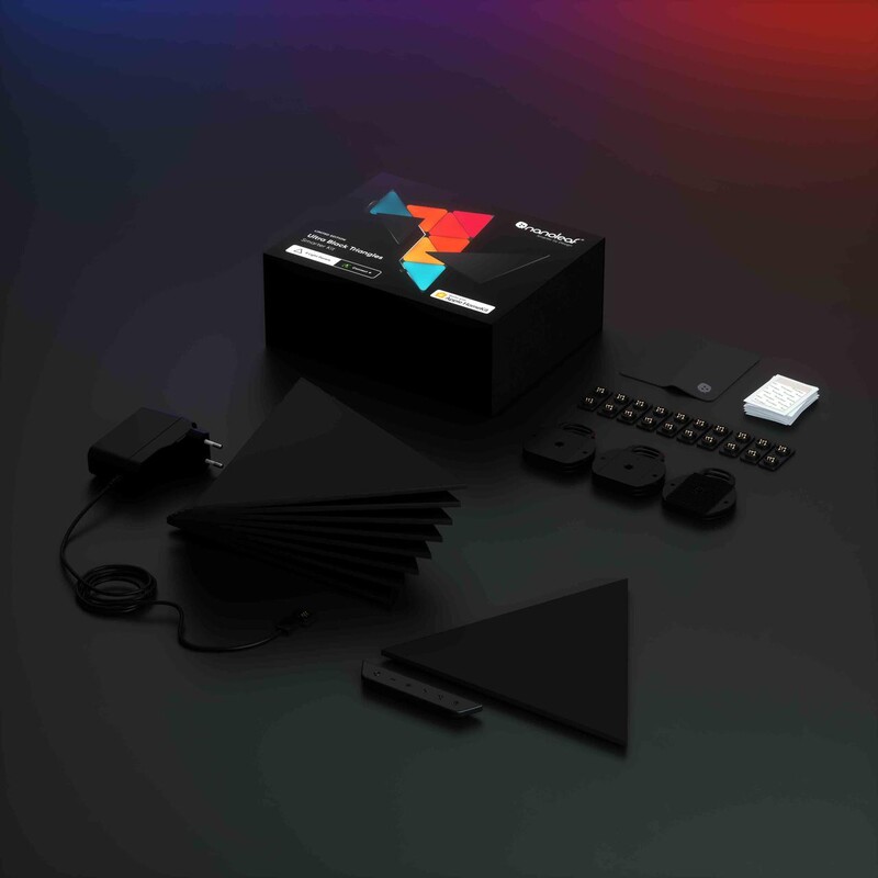 Умная система освещения Nanoleaf Shapes Ultra Black Triangles Starter Kit, Apple HomeKit, 9 шт. (NL47-0102TW-9PK)