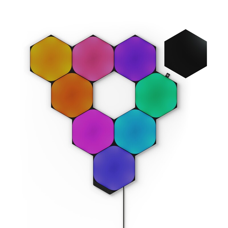Розумна система освітлення Nanoleaf Shapes Ultra Black Hexagons Starter Kit, Apple HomeKit, 9 шт. (NL42-0102HX-9PK)