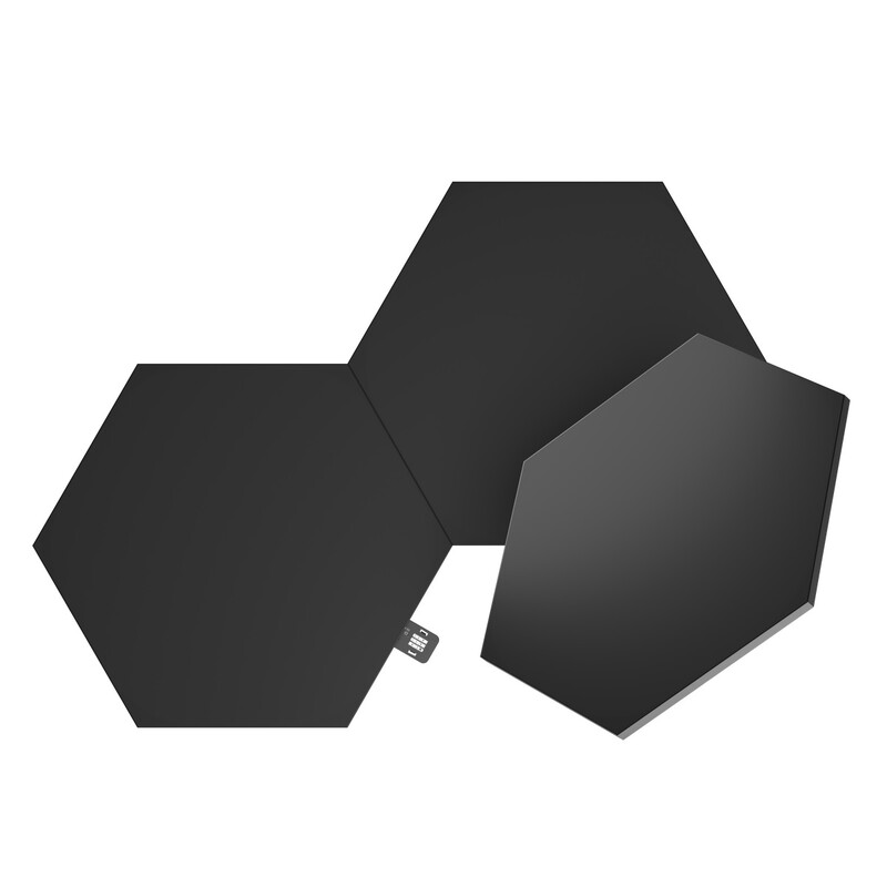 Дополнительные панели Nanoleaf Shapes Ultra Black Hexagons Expansion Pack, Apple HomeKit, 3 шт. (NL42-0101HX-3PK)